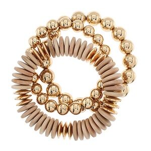 3 Row Wood & CCB Bead Bracelet